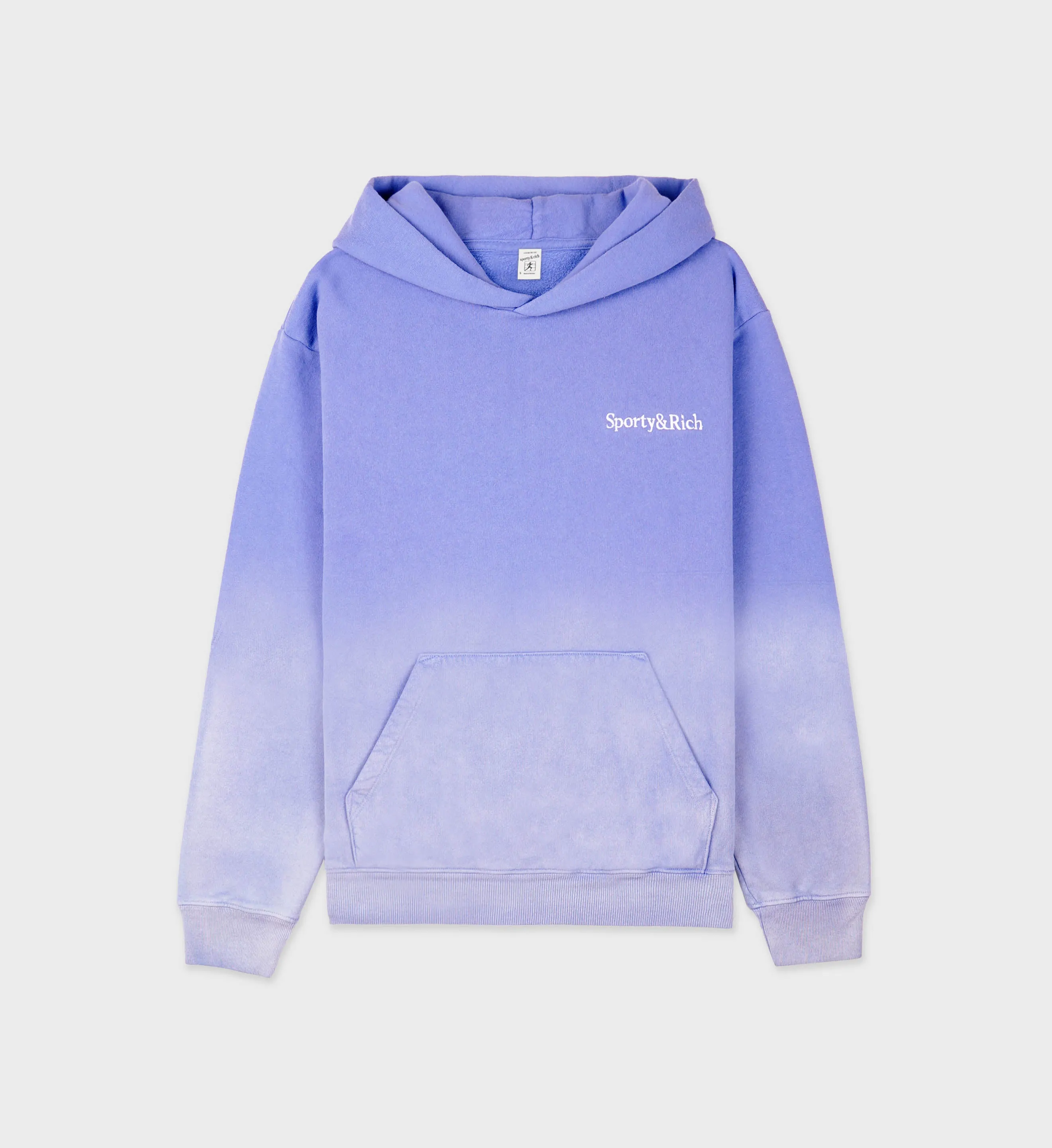 Serif Logo Hoodie - Dip Dye Blue/White