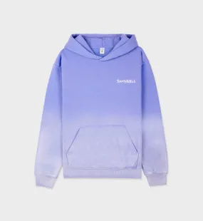 Serif Logo Hoodie - Dip Dye Blue/White