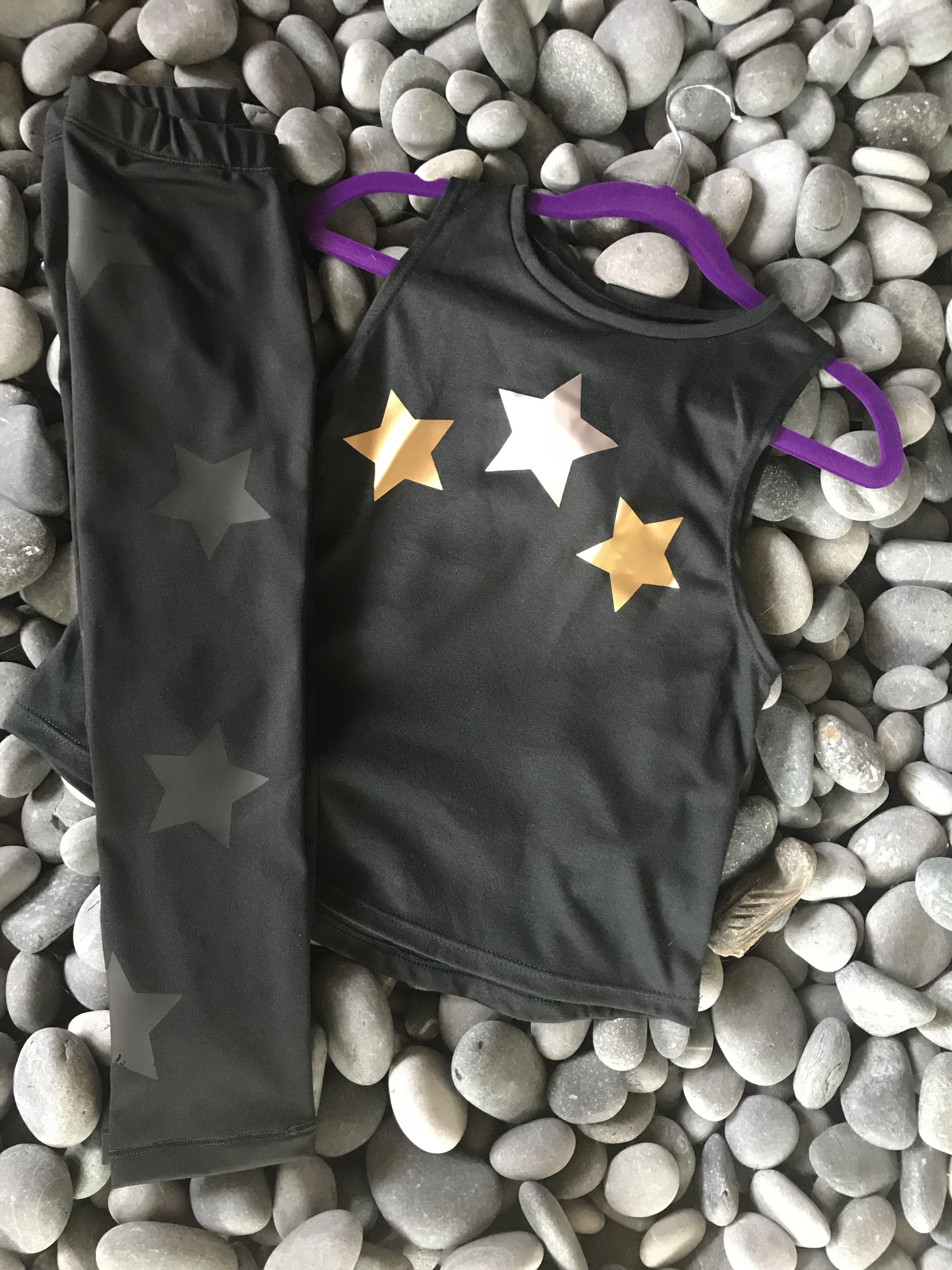 Stars Black Leggings