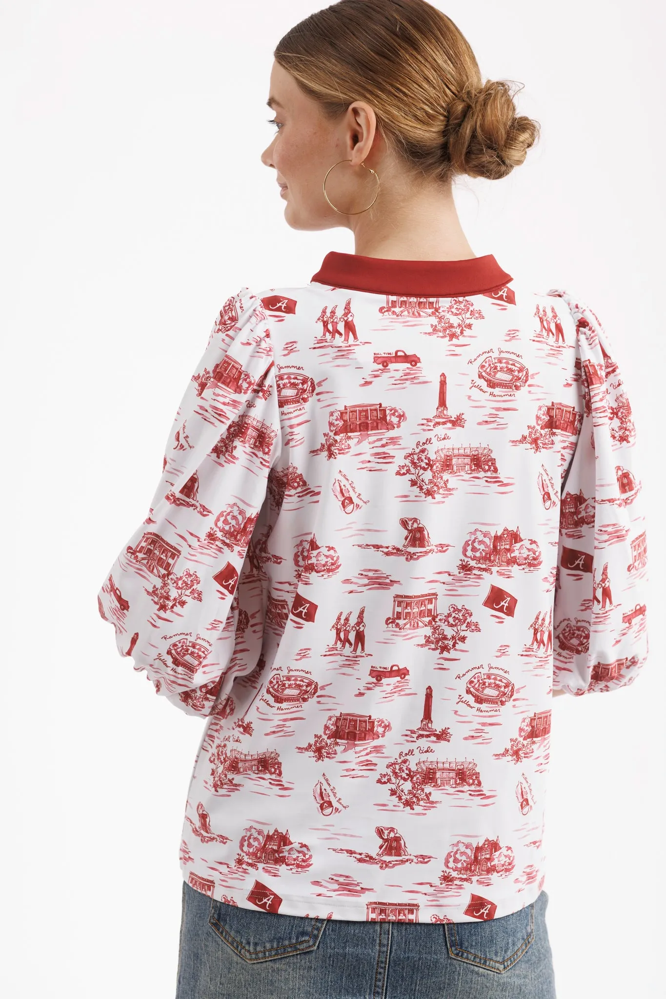 Tailgate Collection Eliza Top - Alabama Gameday Toile