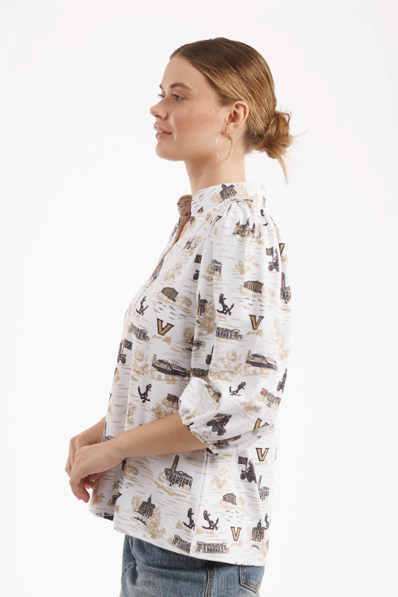 Tailgate Collection Eliza Top - Vanderbilt Toile