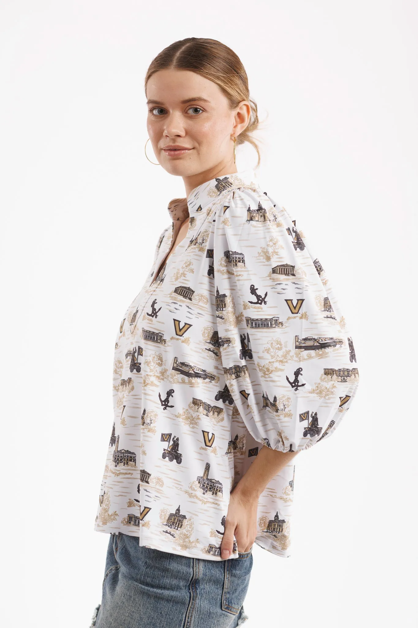 Tailgate Collection Eliza Top - Vanderbilt Toile