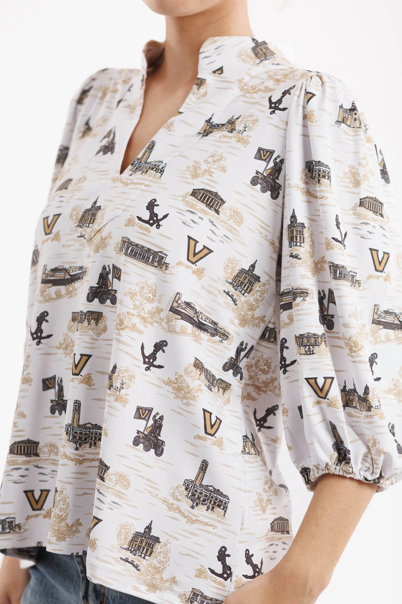 Tailgate Collection Eliza Top - Vanderbilt Toile