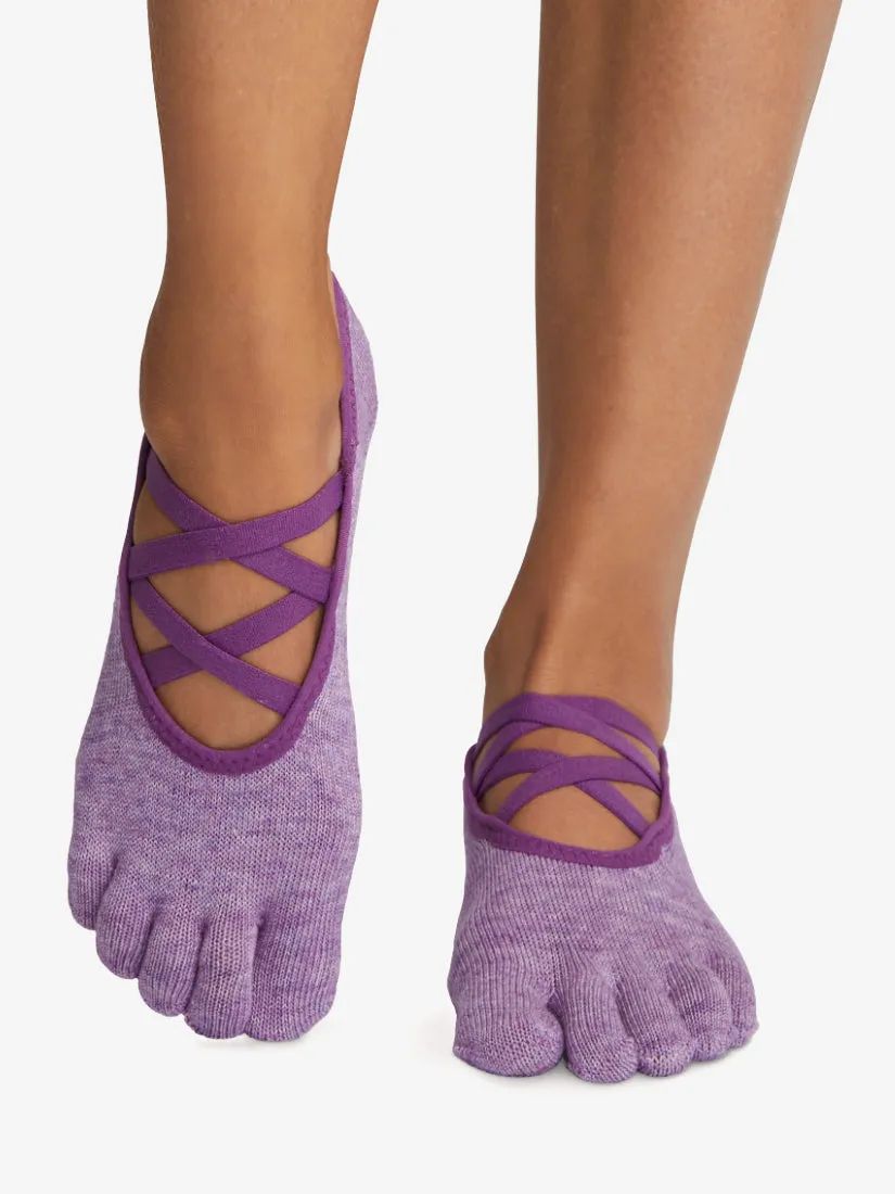 ToeSox Full Toe Elle Grip Socks - Violet Melange