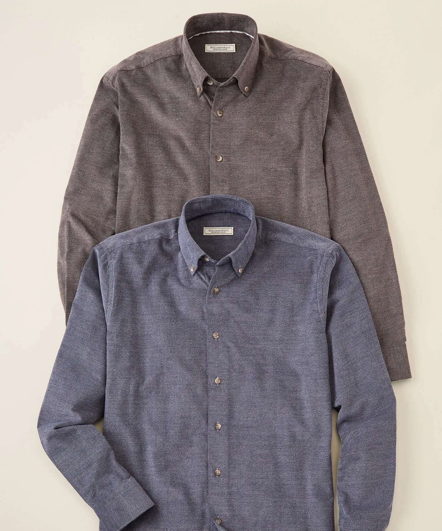 Washed Corduroy Button-Down Long Sleeve Sport Shirt