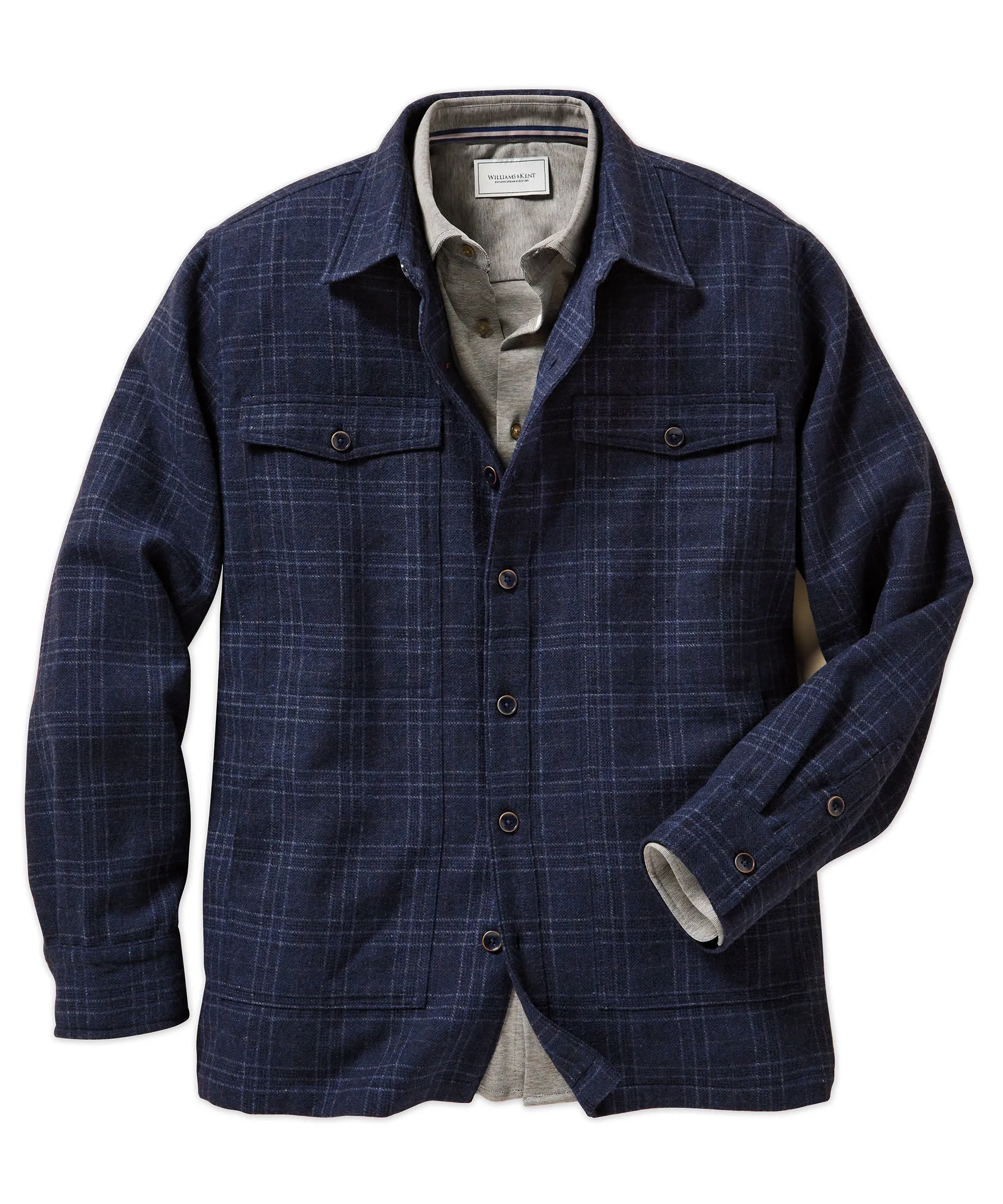 Windowpane Plaid Overshirt