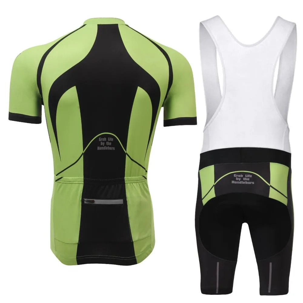 XINTOWN Green Black Short Sleeve Cycling Jersey Set